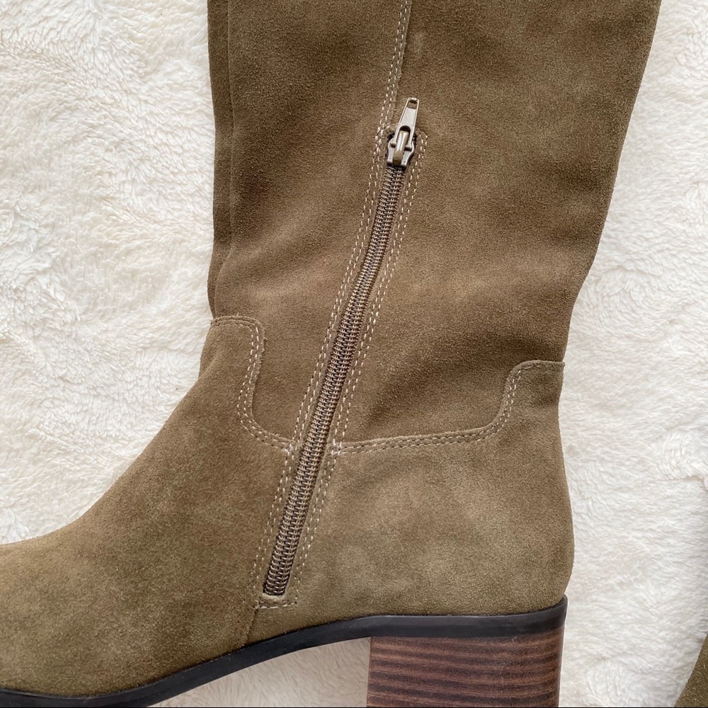 Lucky Brand Kitrie olive green knee suede boots - Picture 5 of 11